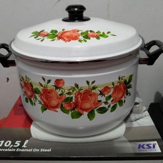 Stokpot Panci Enamel Kembang Pan • Panci Ideal Oriental Enamel 30cm