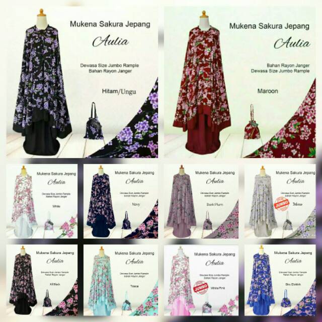 Mukena jumbo rempel sakura jepang