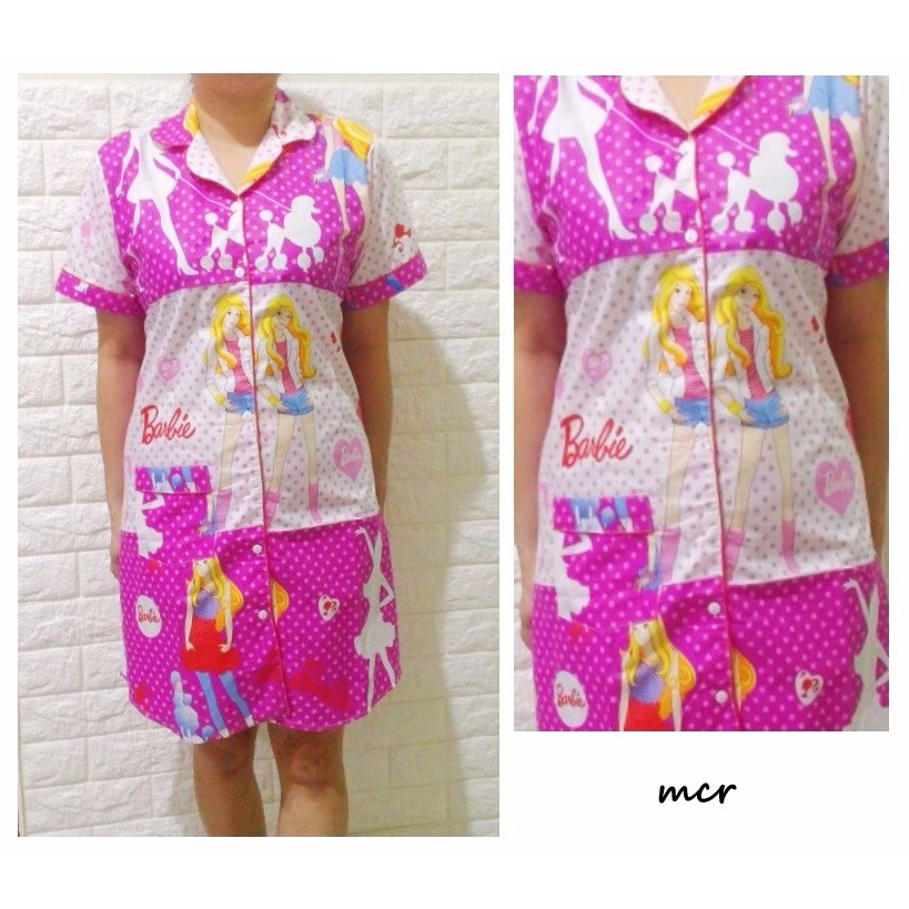 DSLN117 - Daster Katun Jepang Barbie Pink Girly