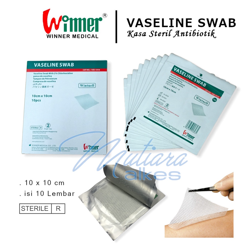 VASELINE SWAB 10cm × 10cm / Kasa Steril Wintuel seperti lomatuell dan sofratuell