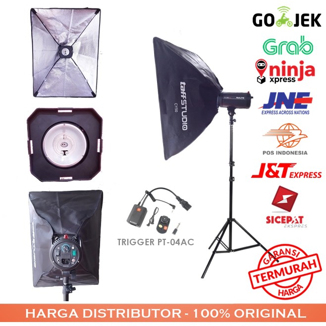 Paket Lighting Lampu Flash Studio Licht Chrome  reilite 200 eco Lightstand Trigger NOT godox tronic