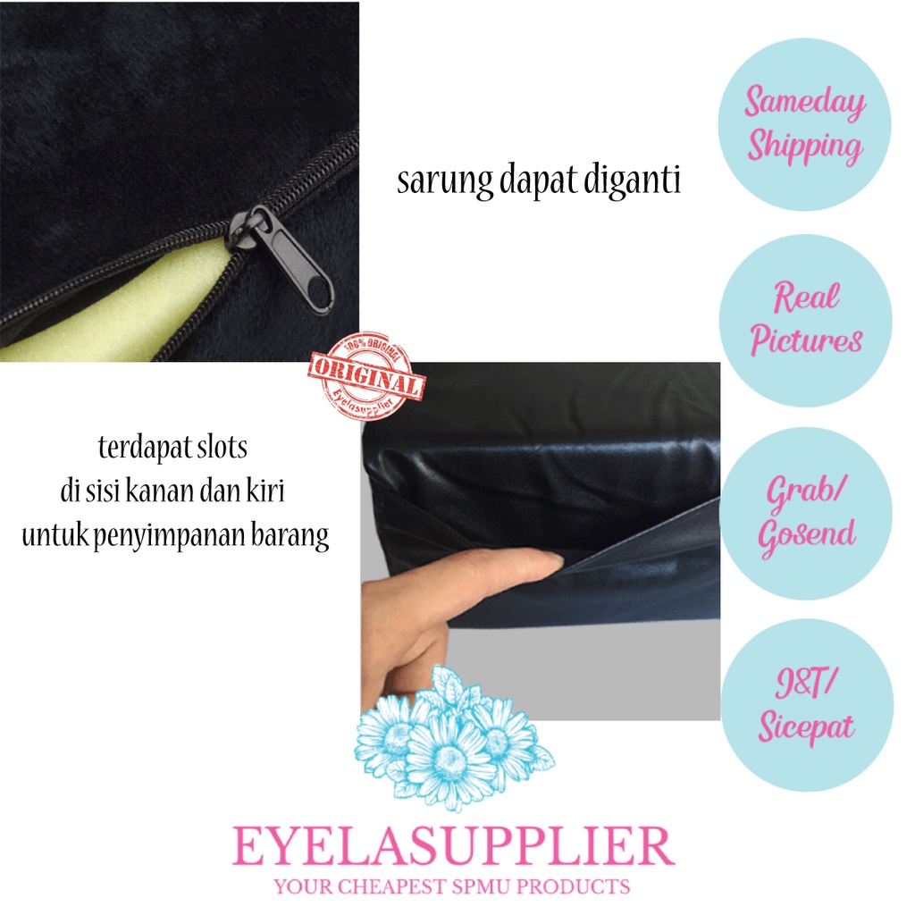 Bantal  U-shape Ergonomis Pillow Eyelash Extension Bentuk U Tatakan Penyangga Leher  Studio Salon Sambung Bulumata Bahan Beludru Flanel Premium Memory Foam Latex Busa