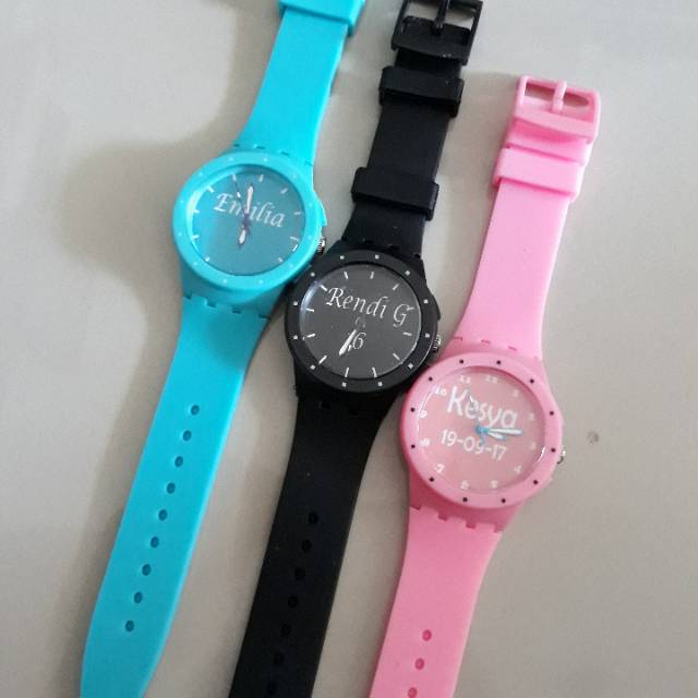 JAM TANGAN CUSTOM RUBBER | BISA REQUEST NAMA/FOTO/GAMBAR DLL