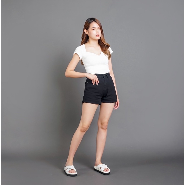 [LUXE.DLABEL]-Lanin Short Pants || Celana Pendek Wanita Highwaist Jeans Wanita Import Hotpants