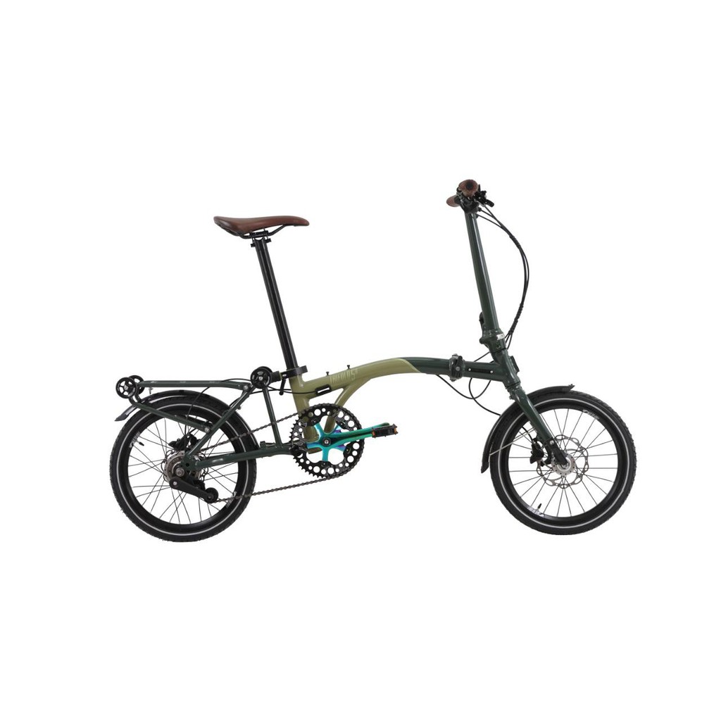 Sepeda Lipat Folding Bike AL 16-05 TRIFOLD 5D (20) OL-GN