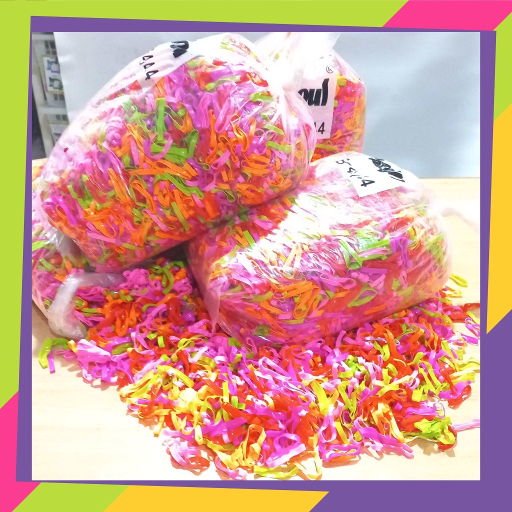 1803D1 [Grosir] isi 1kg karet Jepang ikat rambut ukuran L warna stabilo