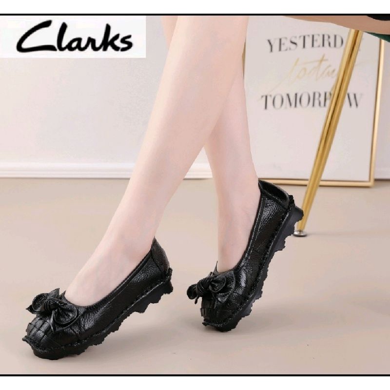 Ckarks new pita woman y-2022 / clarks flat pita warna kulit asli / sepatu wanita Clarks pita