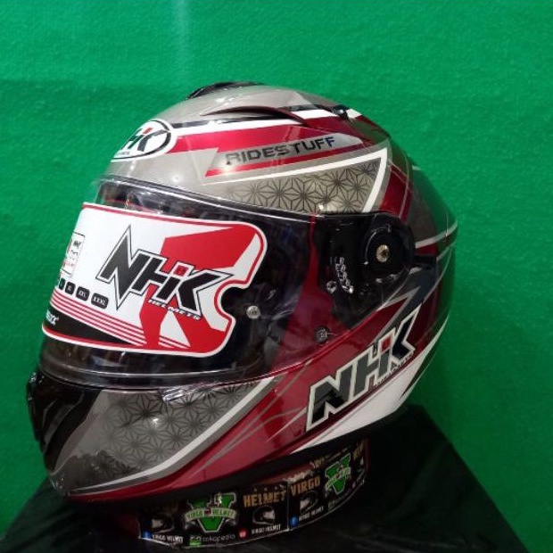 NHK HELM GP PRIME SAMBO|ROYAL RED SILVER |DOUBLE VISOR