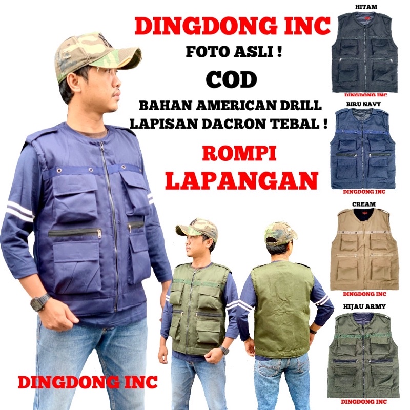 JAKET ROMPI LAPANGAN PRIA WANITA VEST MANCING TEBAL