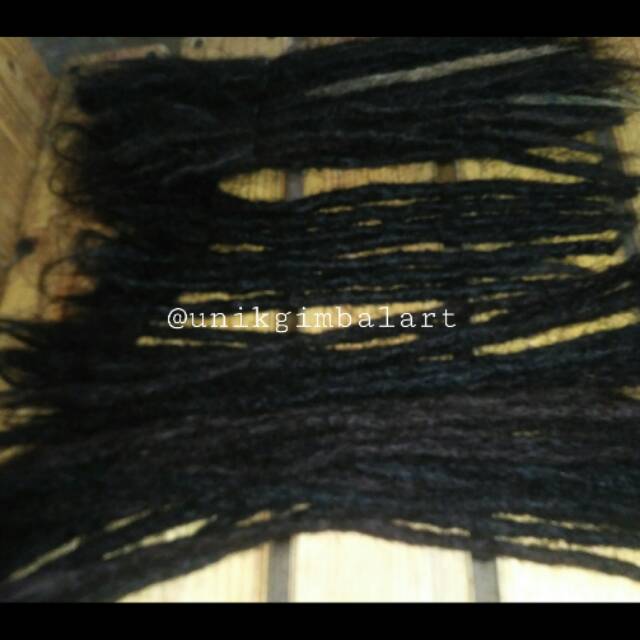 Rambut gimbal sambung bahan rambut asli ( panjang 30 cm - besar serokok filter ) min 10 batang