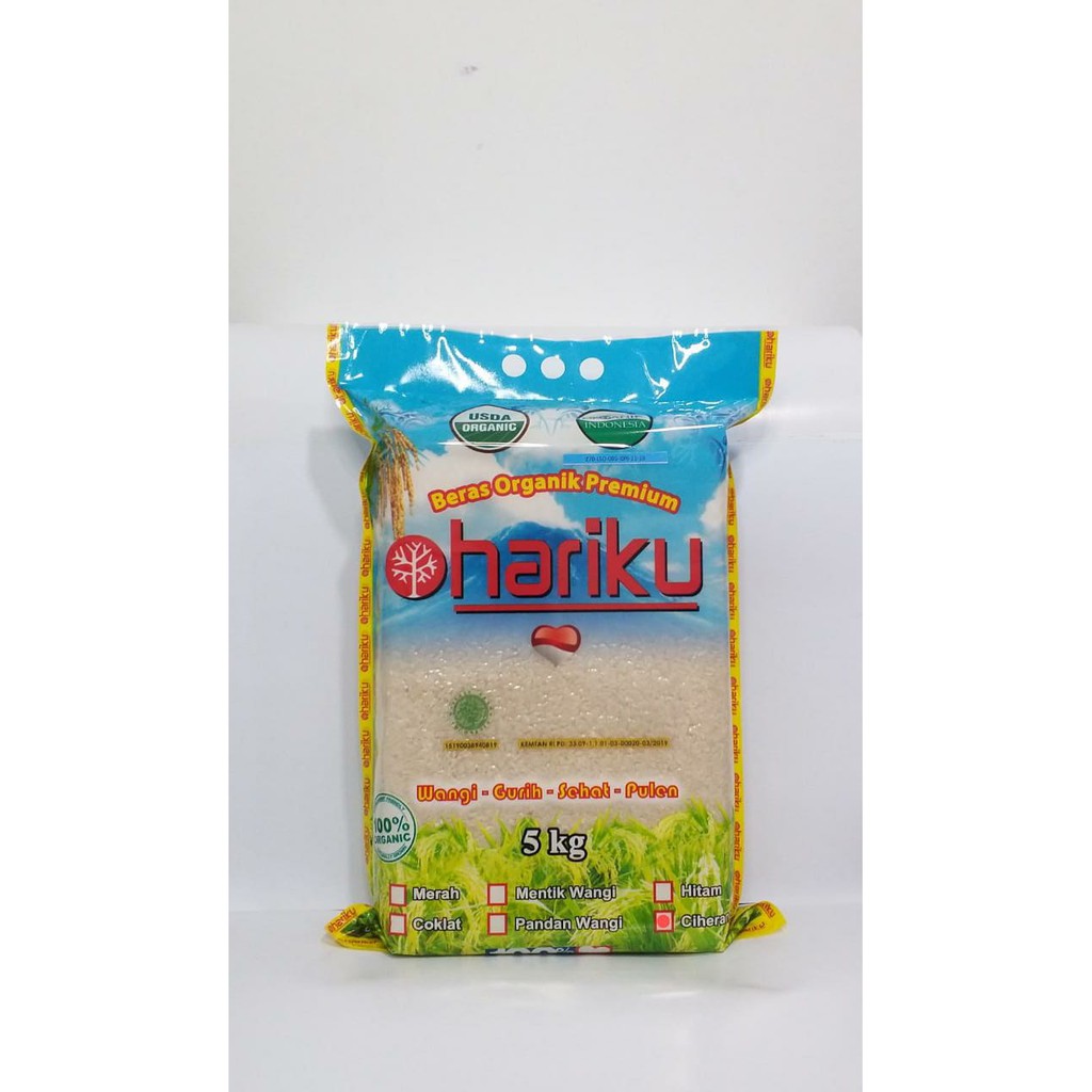 Hariku, Organic Ciherang White Rice 5 kg (Beras Ciherang Organik)