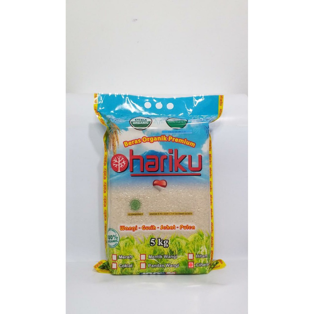 Hariku, Organic Ciherang White Rice 5 kg (Beras Ciherang Organik)