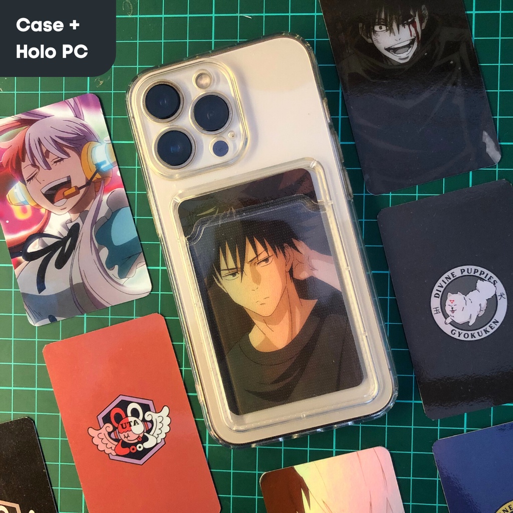 Case iPhone + Holo Anime Megumi UTA Photocard (iPhone 13,12,X,8,7,SE)