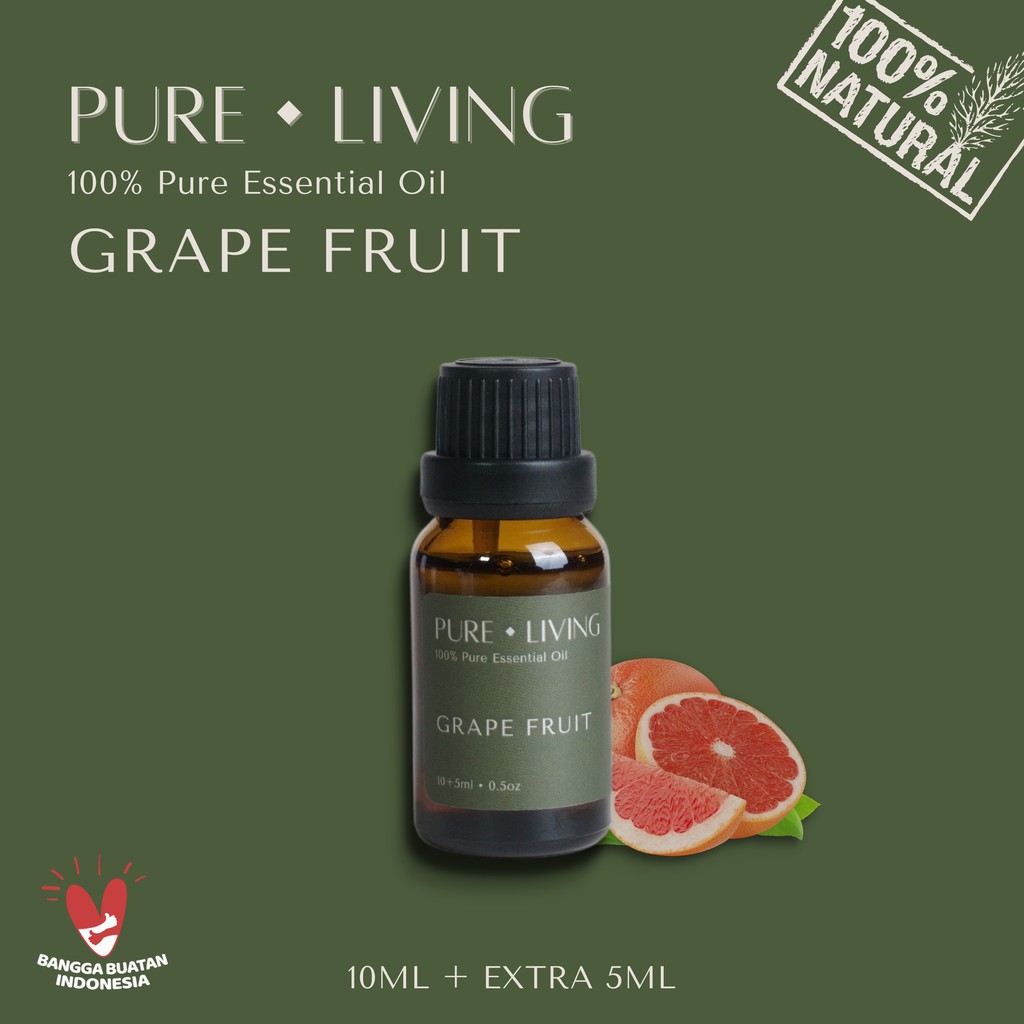 Grapefruit - 100% Pure Essential Oil 15ml | Aromatherapy Oil 15ml | Pewangi Ruangan | Oil Aromaterapi Diffuser Oil Burner | Minyak Atsiri | Birthday Gift Ideas | Minyak Esensial  | Room Fragrance Perfume | Pengharum Ruangan