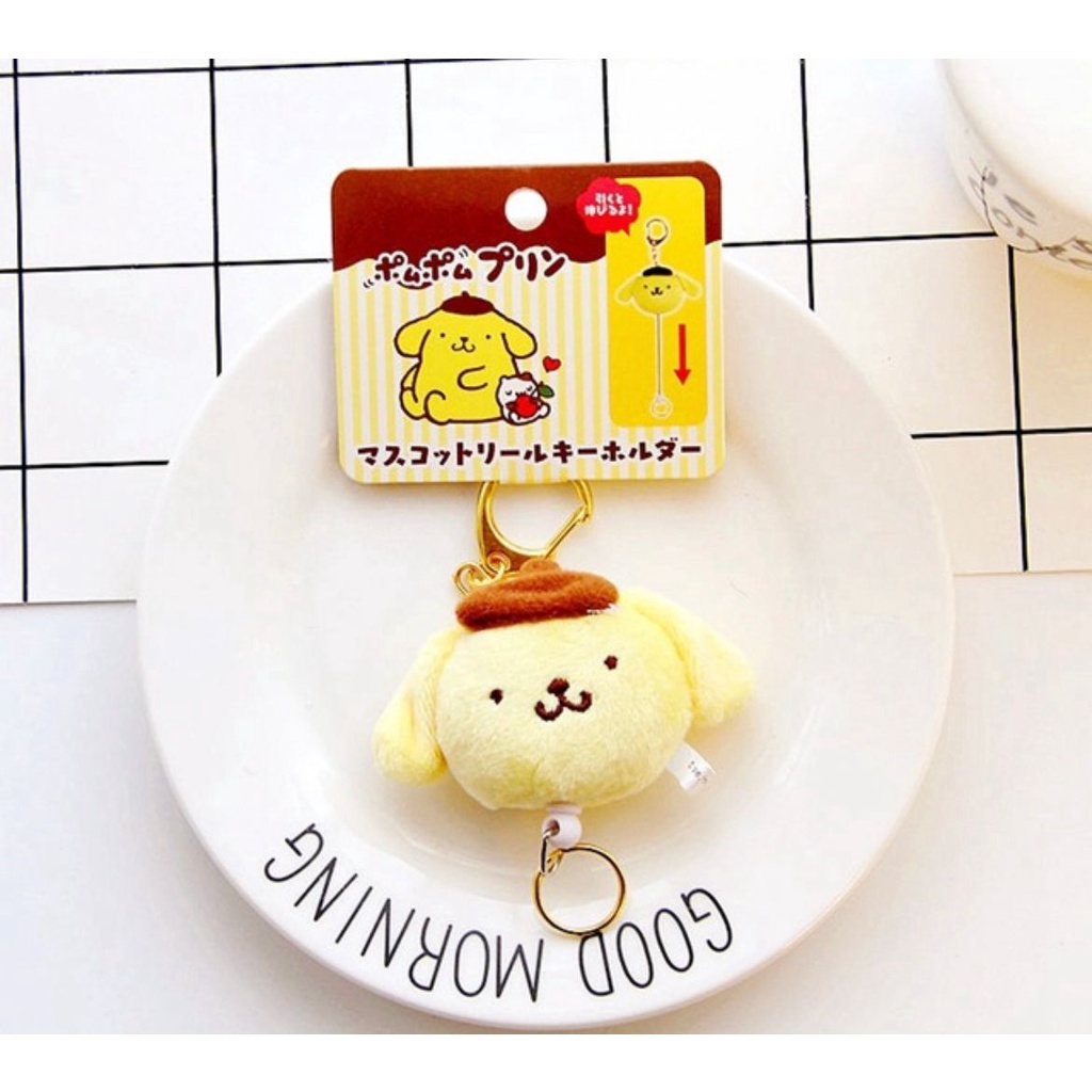 GANTUNGAN KUNCI BONEKA MELODY CINNAMOROLL HELLO KITTY POMPOMPURIN KEYCHAIN IMPOR