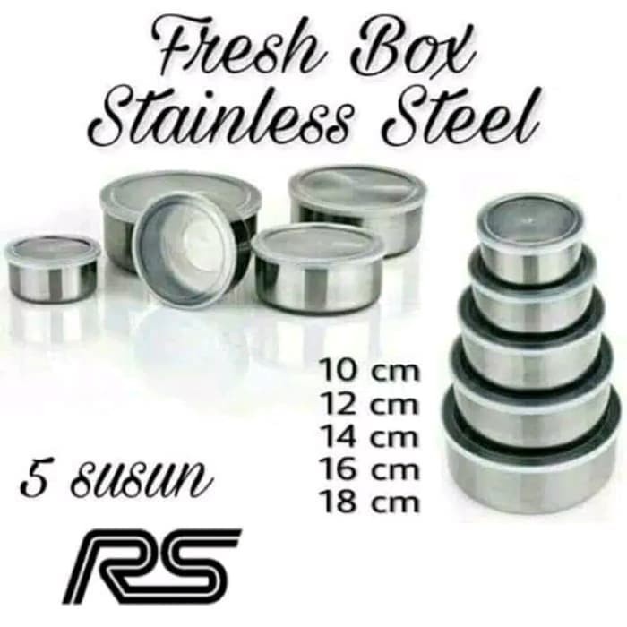 rumah_kita2020Rantang Stainless 5 Susun Utk Toples Kue DLL GRATIS 5 Tutup Bening Rantang Stainless LUNCH BOWL GOOD QUALITY / FRESH BOX COD MURAH Rantang Stainless Tahan Panas Kedap Udara Makanan Awet Protect Fresh Box Kotak Makan Rantang Susun Kotak Makan