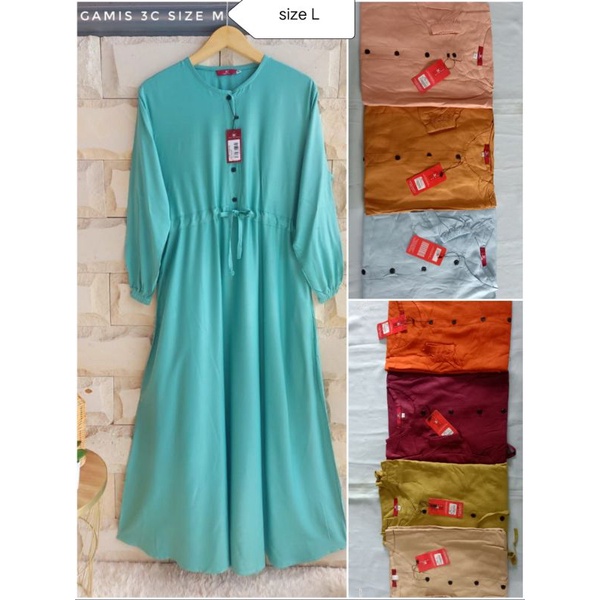 gamis polos 3coins murah 12.12