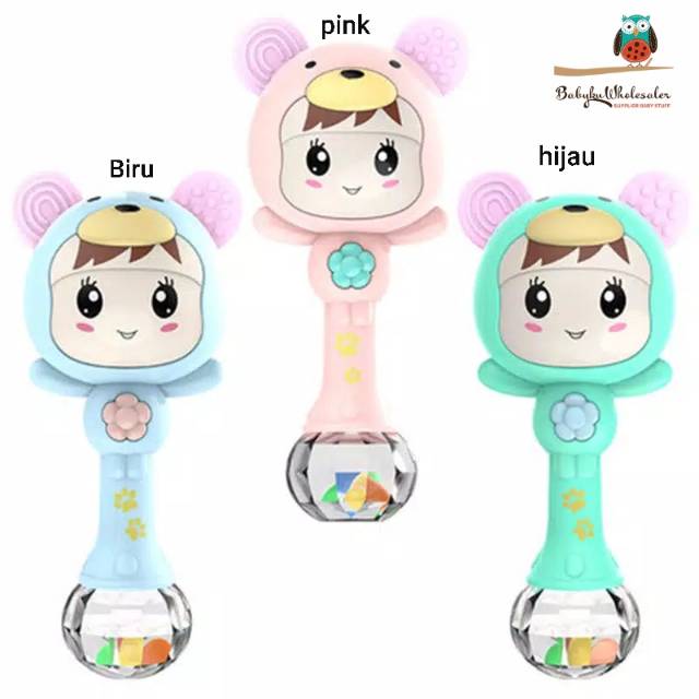 Baby rattle stick musical electric / Mainan genggam kerincing gigitan bayi ada lagu lampu