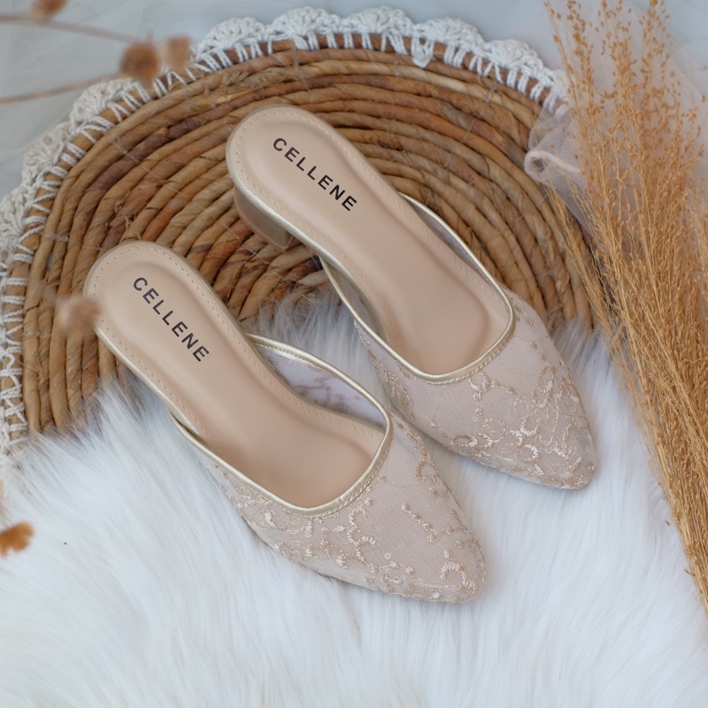 Cellene • Simplies Lacey Heels series 2 / sepatu brokat wedding shoes 5cm