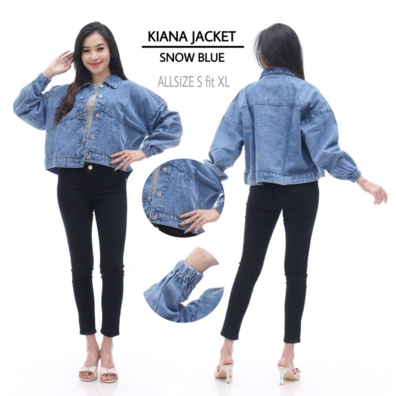 JEANS WANITA JAKET BALON/LENGAN KARET/JAKET OVER SIZE