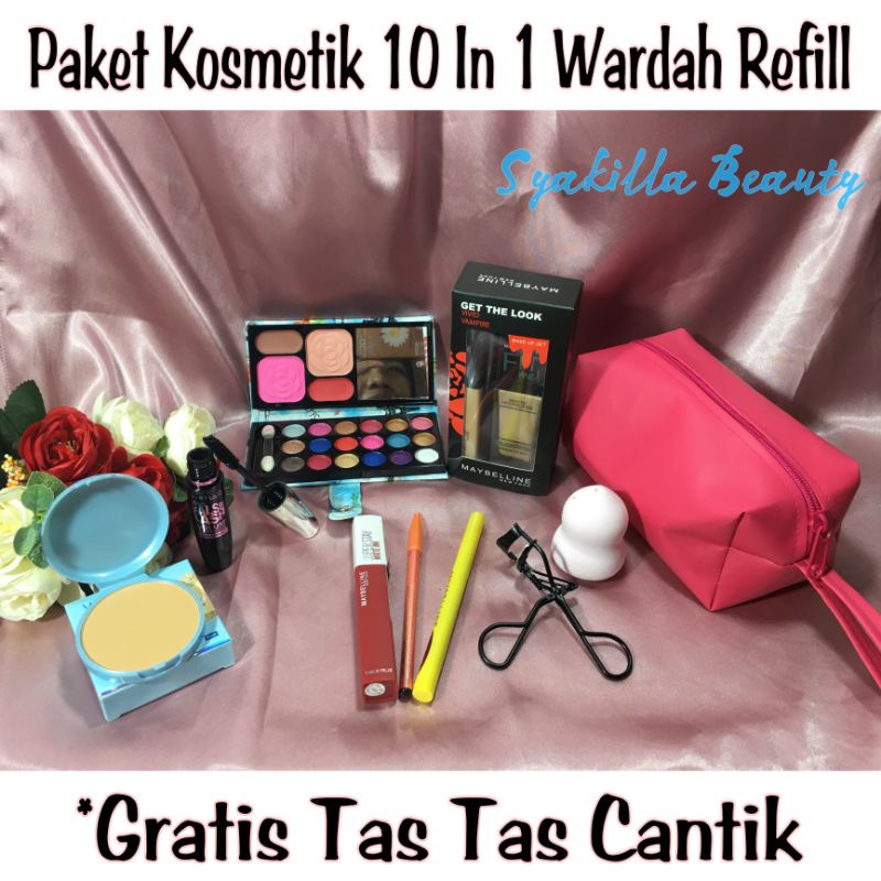 Paket Kosmetik 10 In 1 Wardah Refill / Paket Hemat Kosmetik Lengkap / Makeup Set Lengkap / Wardah Re
