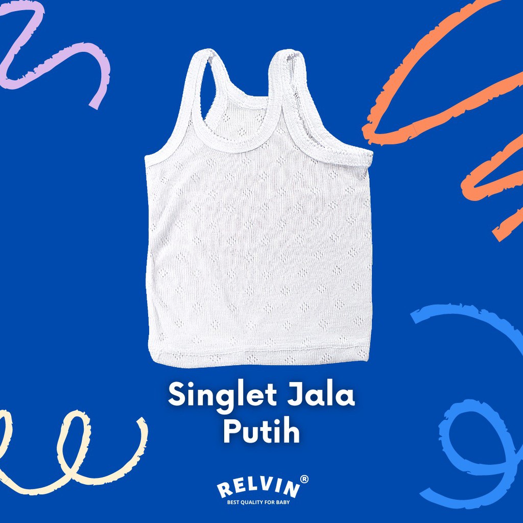 Singlet/Kaos Dalam Bayi Velvet/Relvin/Boboko Polos PUTIH