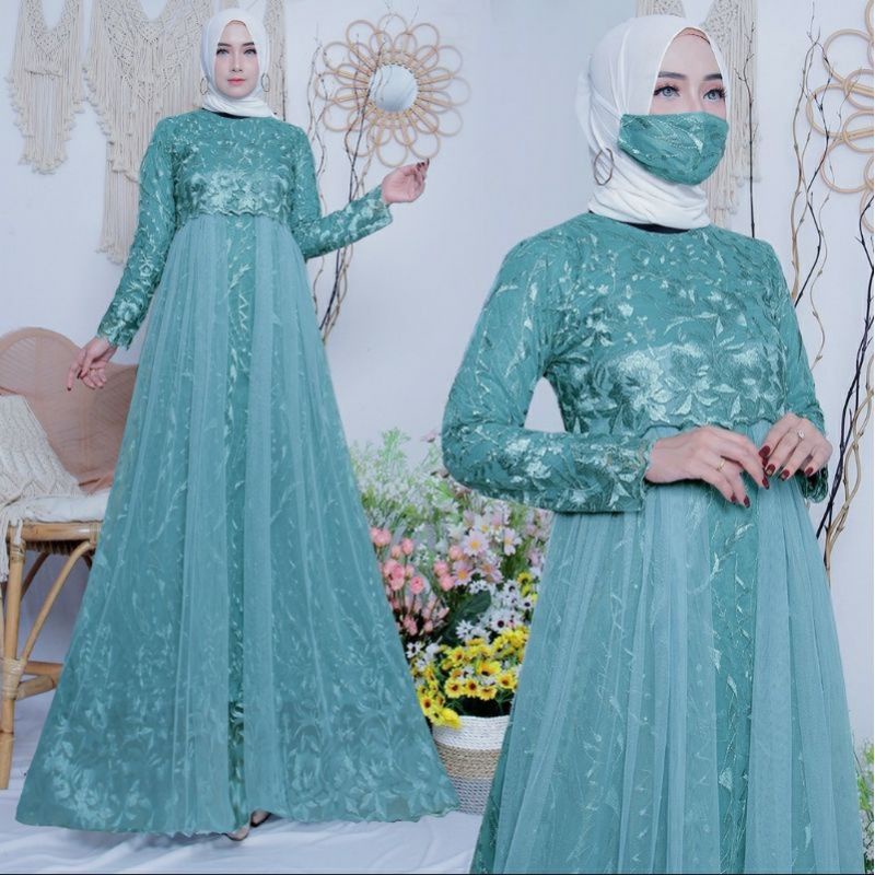 READY STOK// GAMIS AULIA TUTU//FRE MASKER/ SAMPING TUTU LEMBUT//GAMIS KEBAYA TULLE//GAMIS PESTA