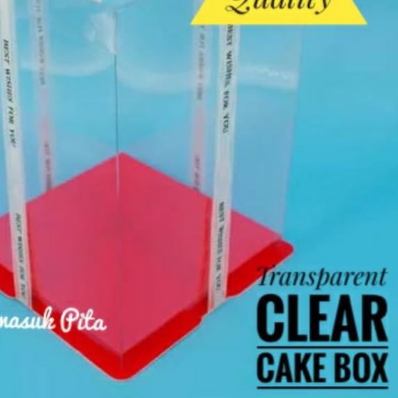 

✮ Cake Box Clear Dus Kue Bening Kotak kue Tutup Transparan Mika PET P30 x L30 CM ✽