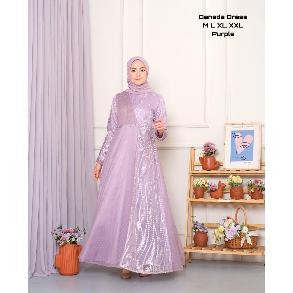 AF - DENADA DRESS GAMIS DENADA DRESS PESTA DRESS MEWAH DRESS MODERN DRESS LEBARAN DRESS KONDANGAN GA