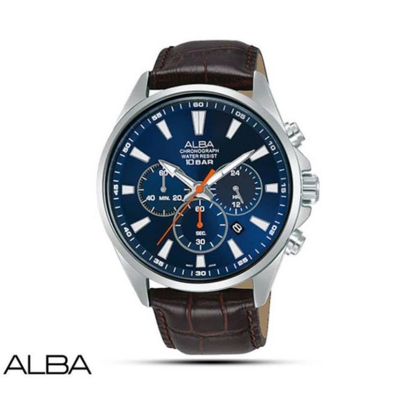 [  PROMO - TERMURAH ] Jam Tangan Pria Alba AT3G63X1 Original Tali Kulit Original Bergaransi Resmi