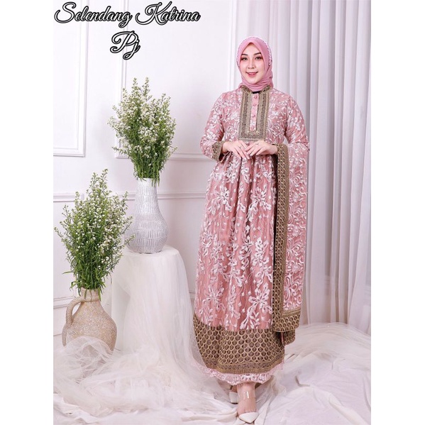 Gamis Selendang Katrina Ekslusif Original Pelangi Jaya Butik-Rosegold