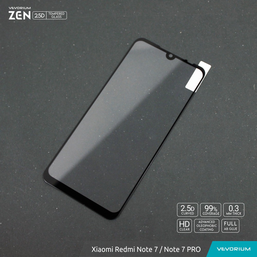 VEVORIUM ZEN 2.5D Xiaomi Redmi Note 7 Pro / Note 7 Full Cover Tempered Glass Anti Gores Kaca