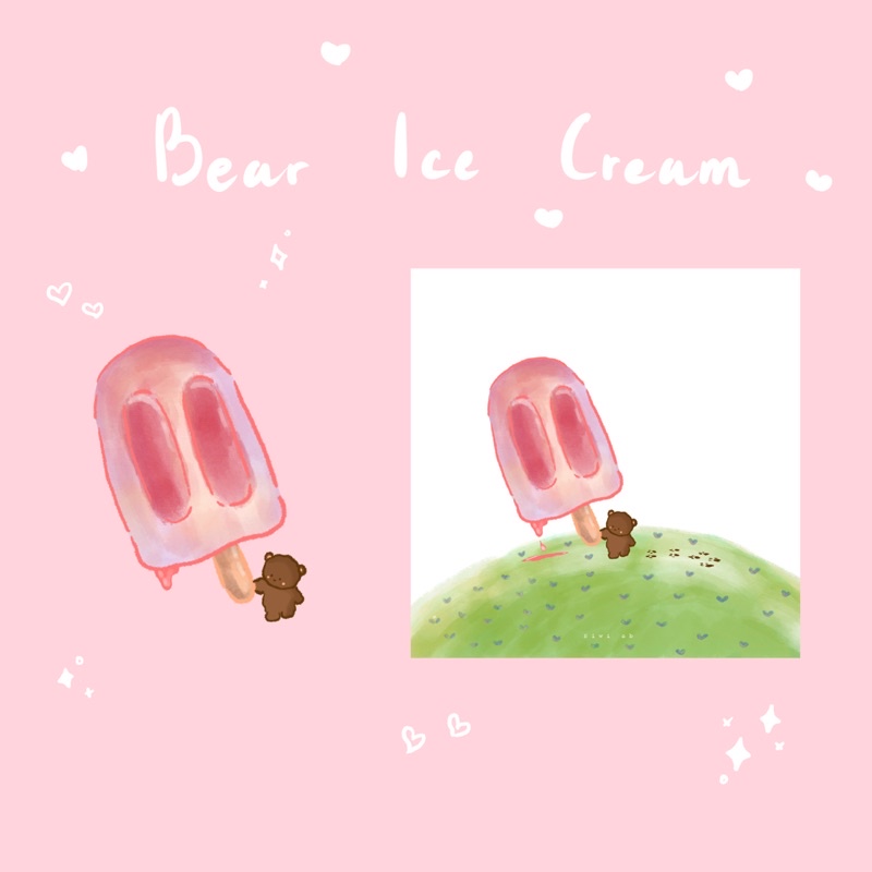 

sticker deco Bear Ice Cream journal korean aesthethic