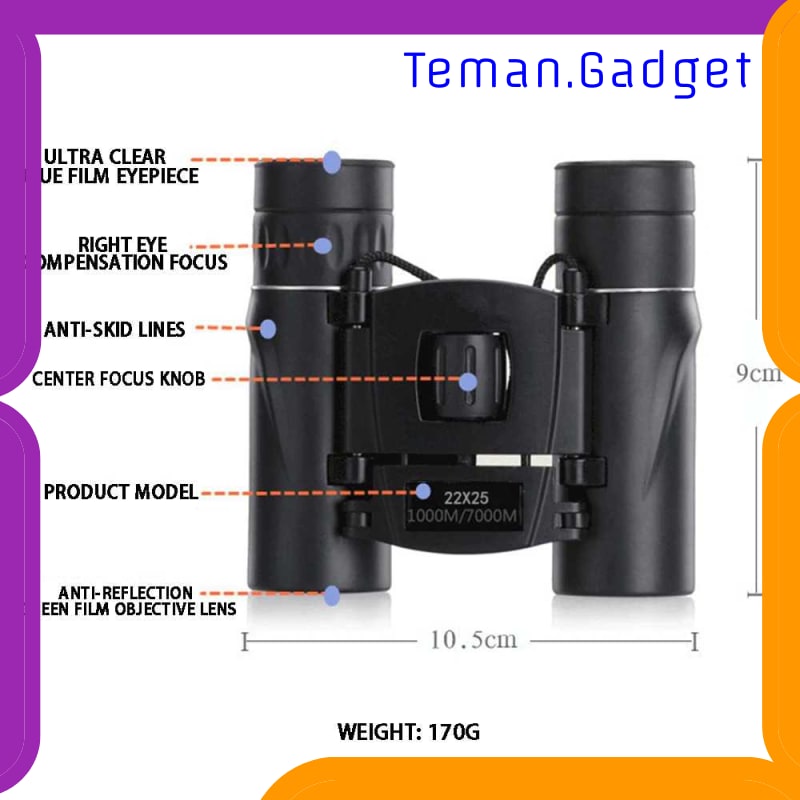 TG-ID052 ARSSON TEROPONG BINOCULAR OUTDOOR MAGNIFICATION 22X25 LONG RANGE - PMT