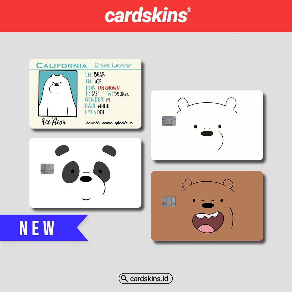 WE BARE BEARS | GARSKIN / STICKER KARTU ATM / SKIN KARTU ATM / DEBIT / CREDIT / EMONEY / FLAZZ | CARDSKINS