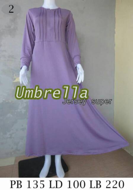 Gamis jersey super / gamis polos umbrella / jersey wanita terbaru / bahan tebal