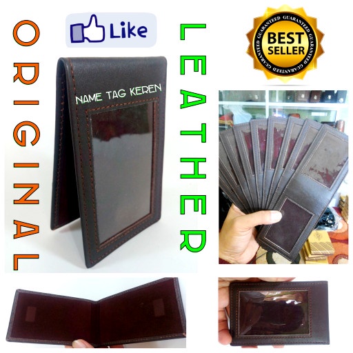

READY Name Tag Kulit Asli Garut/Id Card Holder kulit mewah tapi murah Ac-02 - Hitam SALE