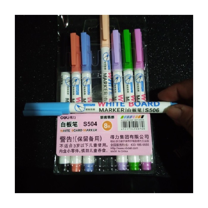 

8 buah spidol warna warni white board marker ketebalan 1 mm