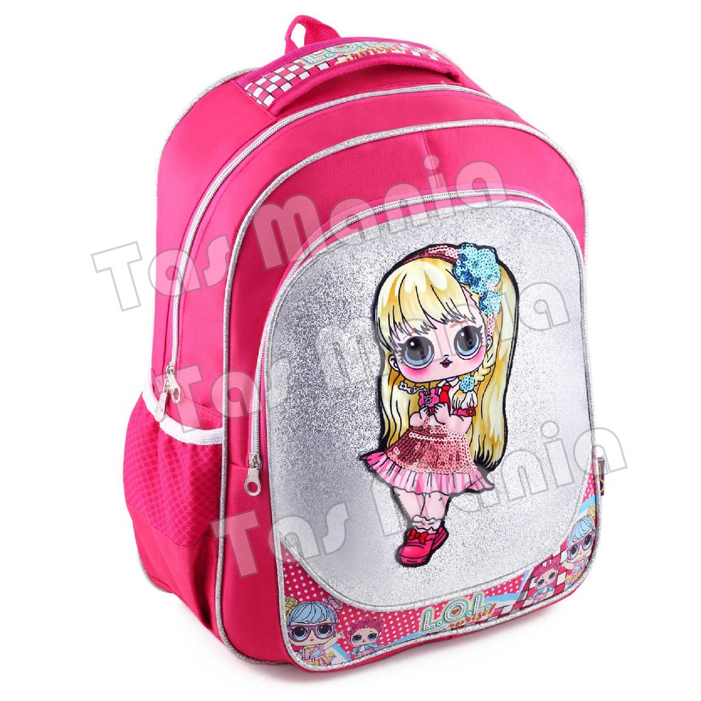 Tas Ransel Anak Perempuan Karakter - Tas Ransel Glitter LED MUSIC + BOTOL