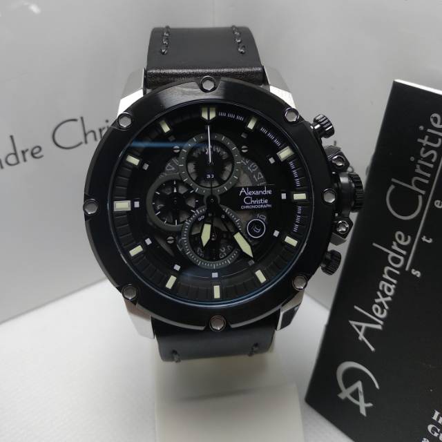 Jam tangan pria Alexandre Christie AC 6416MC silver original