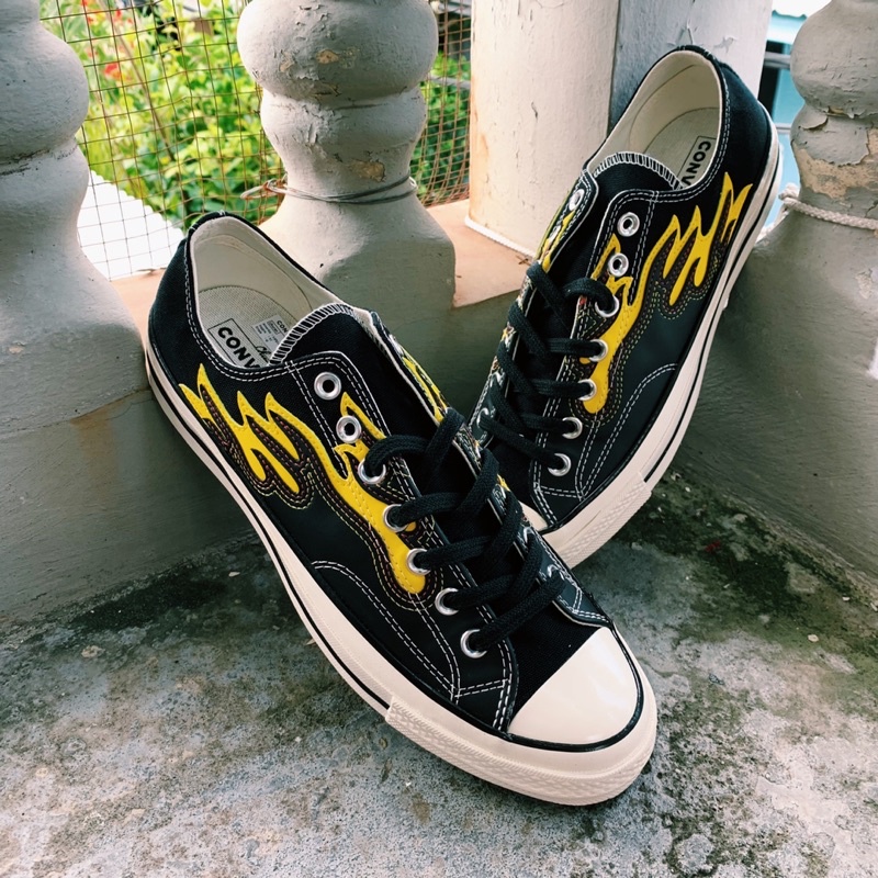 Converse CT 70s Flame Overlays Low Yellow Flame/ Converse Original / Sepatu Pria / Sneakers