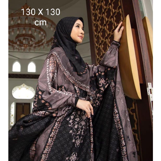 Terbaru !! Hijab Voal Syar'i Ukuran Jumbo 130×130 Motif Bella Series Kerudung Segiempat Motif Jilbab Khimar-3