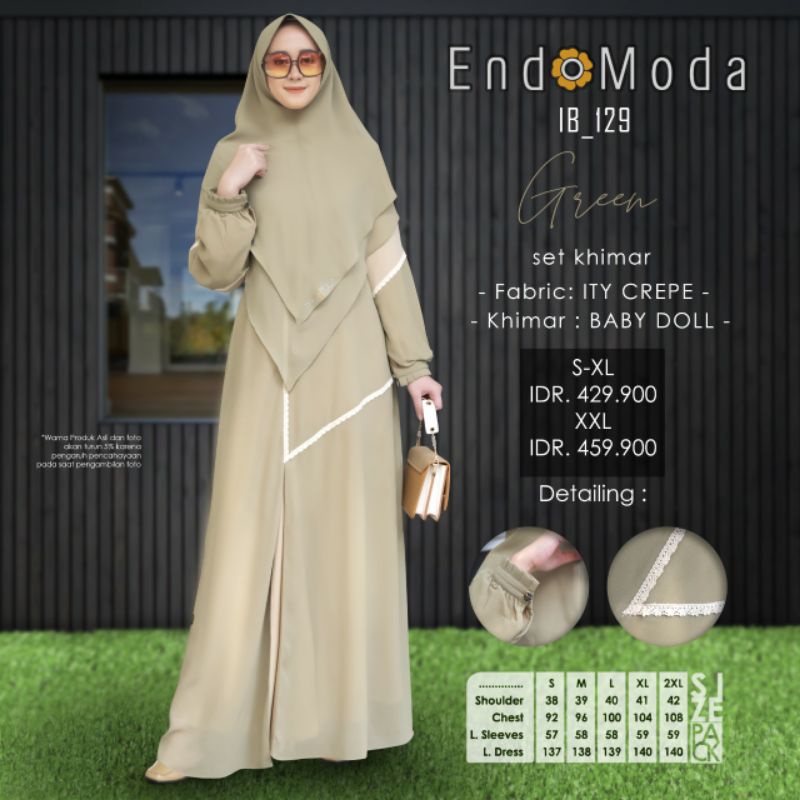 Gamis Set Khimar Endomoda - Gamis Busui Endomoda Original - Gamis Syar'i Endomoda