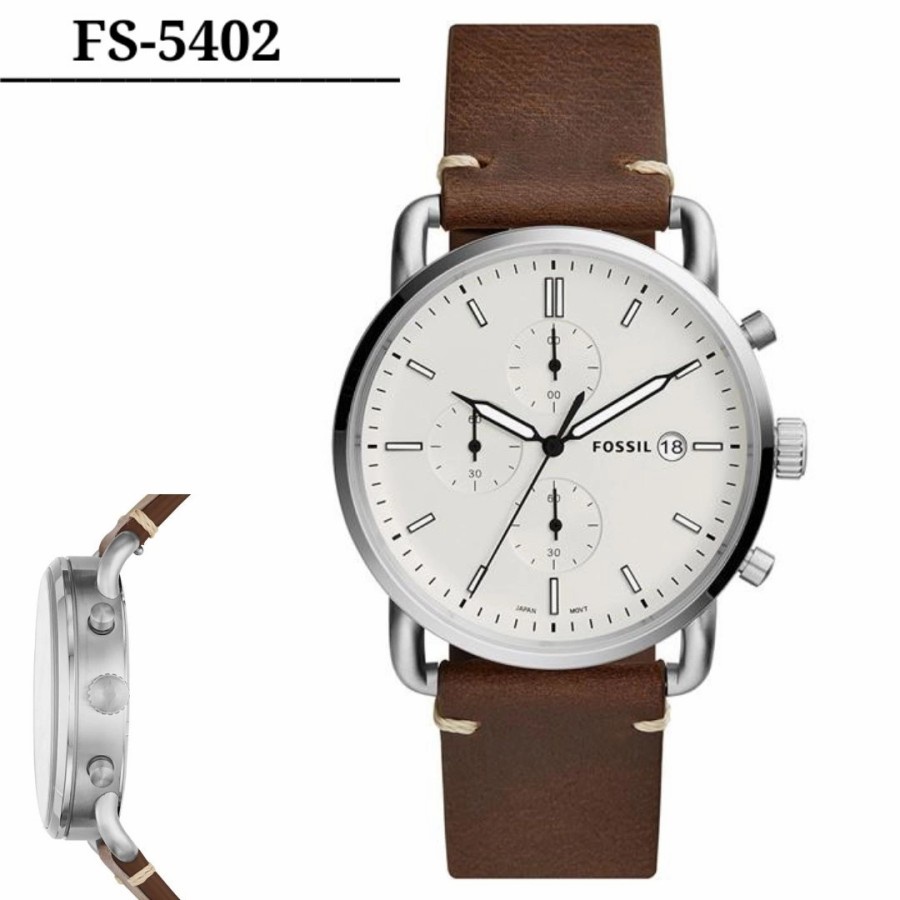 Sale Jam Tangan Pria Fossil FS5402  - FS 5402 Baterai Strap Brown Leather Jam Tangan Pria Recommende
