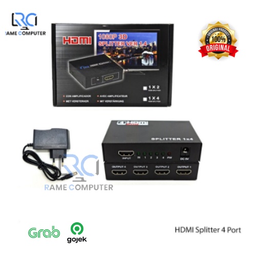 HDMI SPLITTER 4 PORT Spliter 4port Full HD 1080p 3D 4K V1.4