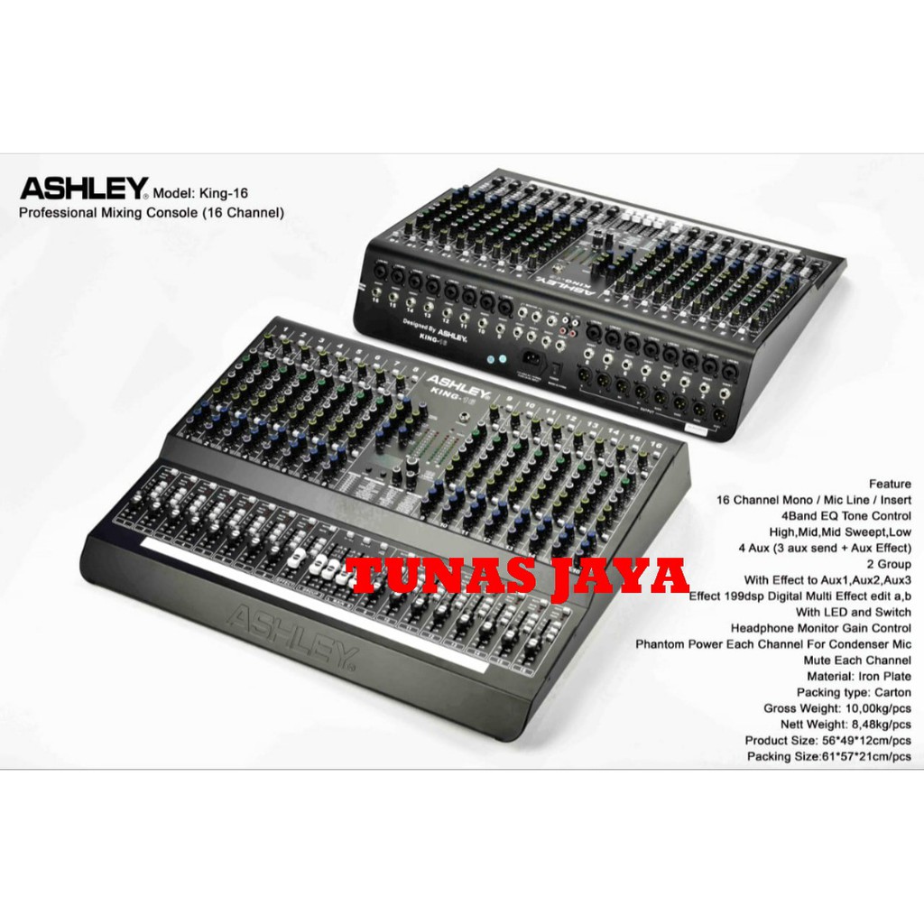 Mixer Ashley King 16 Original 16 Channel Multi Effect 199 Dsp NEW