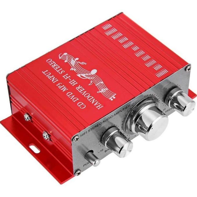 Promo Mixer Audio Power Stereo Amplifier Mini Speaker 2 Channel 20W - Merah