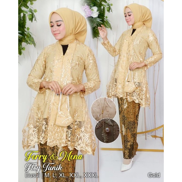 SET KEBAYA FLOY TILLE BUSUI FRIENLY - KEBAYA KARTINI - KEBAYA MODERN - KEBAYA TULLE MODIS KEKINIAN