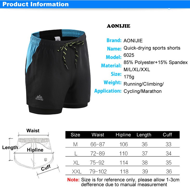 AONIJIE Quick Dry Shorts, Celana lari, trail - ARMY GREEN - MALE