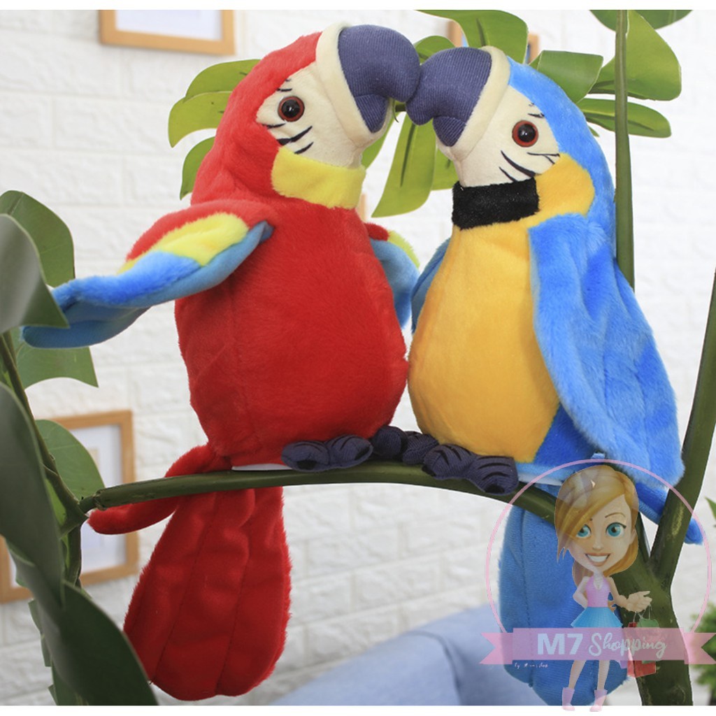 Boneka Burung Beo Peniru Suara / Burung Beo Bisa Bicara/ Talking Bird/Belajar Berbicara/Boneka bayi BC